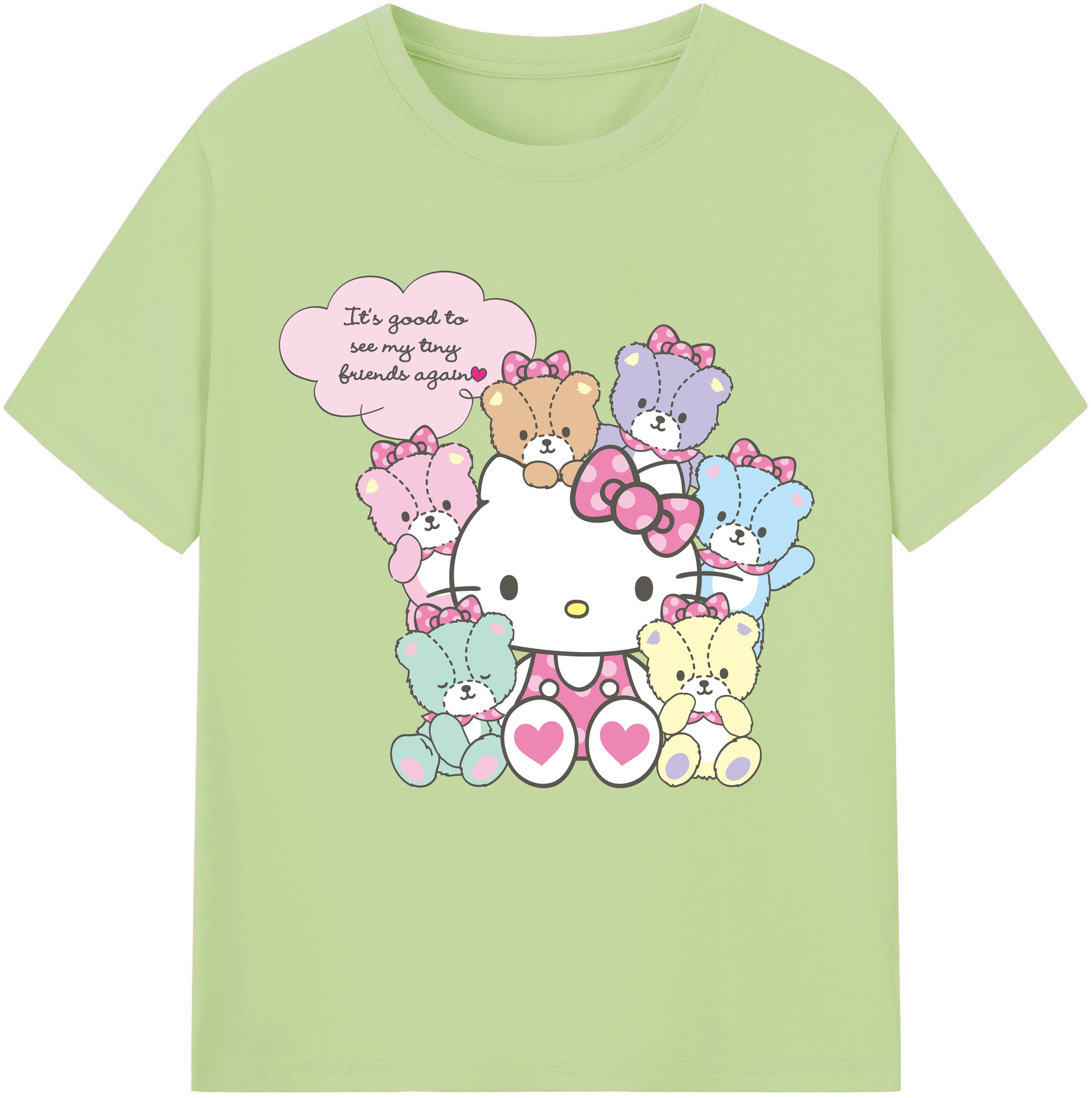 （画像用） Hello Kitty ハローキティ 綿100％半袖Tシャツ（フロントプリント）